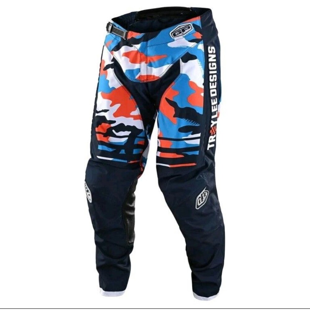 Troy Lee Designs TLD GP MX Motocross Pants Formula Camo Navy / Orange YOUTH 28